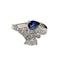 Vintage Sapphire, Diamond and White Gold Crossover Ring, Circa 1990 - image 3