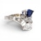 Vintage Sapphire, Diamond and White Gold Crossover Ring, Circa 1990 - image 7