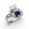 Vintage Sapphire, Diamond and White Gold Crossover Ring, Circa 1990 - image 6