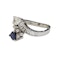 Vintage Sapphire, Diamond and White Gold Crossover Ring, Circa 1990 - image 8