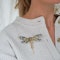 Modern Plique à Jour Enamel, Sapphire, Diamond, Ruby and Gold Dragonfly Brooch - image 2