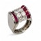 Late Art Deco Ruby, Diamond and Platinum Ring, Circa 1940 - image 3