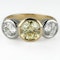 Edwardian Yellow and White Diamond 3 Stone Ring - Saddingtons Jewellery Stand 375 - image 2