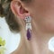 Vintage Amethyst, Diamond, Pearl and Platinum Earrings, Circa 1960 - image 4