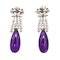 Vintage Amethyst, Diamond, Pearl and Platinum Earrings, Circa 1960 - image 3
