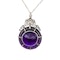 Belle Époque Amethyst, Diamond, Pearl and Platinum Pendant Necklace, Circa 1910 - image 5