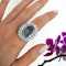 Vintage Aquamarine, Diamond and 18ct Gold Cluster Ring, 14.00 Carats - image 2