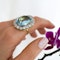Vintage Aquamarine, Diamond and 18ct Gold Cluster Ring, 14.00 Carats - image 4