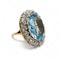 Vintage Aquamarine, Diamond and 18ct Gold Cluster Ring, 14.00 Carats - image 5