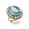 Vintage Aquamarine, Diamond and 18ct Gold Cluster Ring, 14.00 Carats - image 3