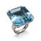 Vintage French Blue Topaz and White Gold Ring, Circa 1990 - image 3