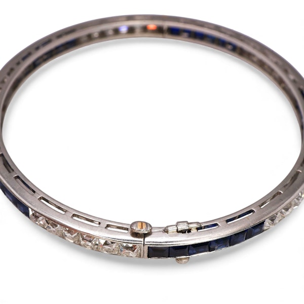 Tiffany and Co. Art Deco Sapphire, Diamond and Platinum Line Bracelet and Brooch Suite, Circa 1930 - image 6