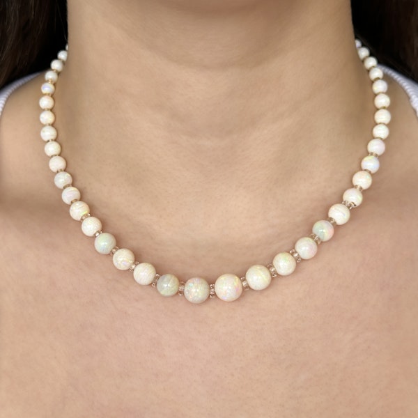 Edwardian Opal Beaded Necklace - Saddingtons Jewellery Stand 375 - image 1