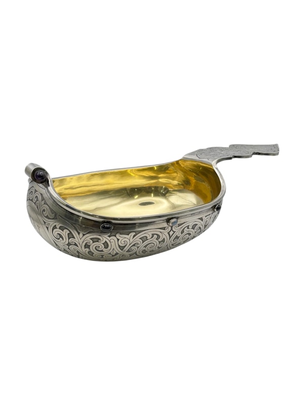 Russian large silver gilt kovsh, Moscow , c.1910 by Lorie. - image 2