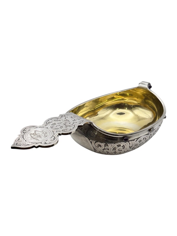 Russian large silver gilt kovsh, Moscow , c.1910 by Lorie. - image 4