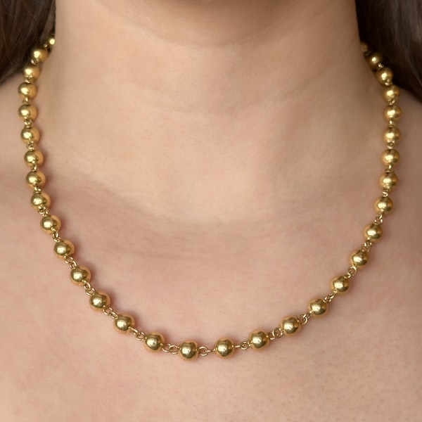 Beaded Yellow Gold Chain - Saddingtons Jewellery Stand 375 - image 1