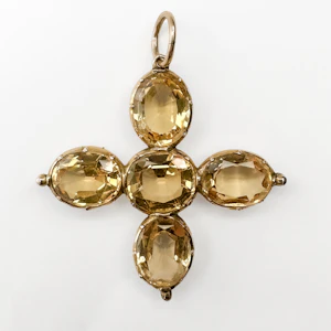 Antique Topaz Cross Pendant - Saddingtons Jewellery Stand 375