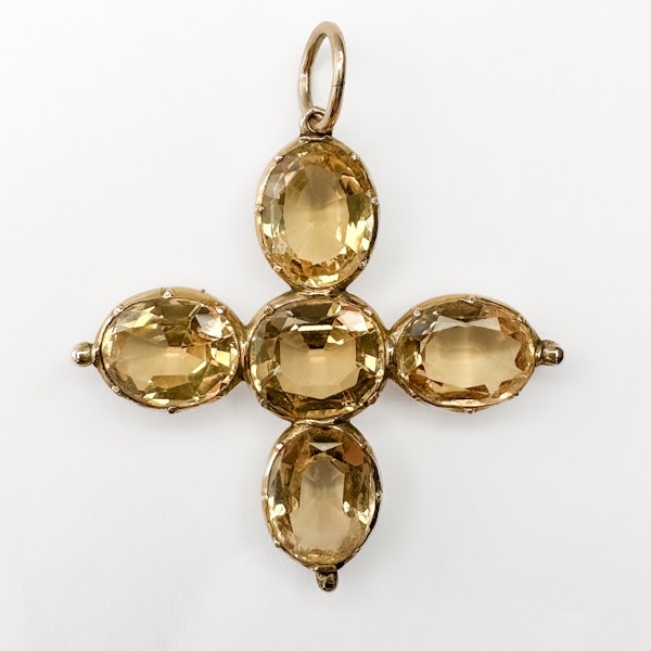 Antique Topaz Cross Pendant - Saddingtons Jewellery Stand 375 - image 1
