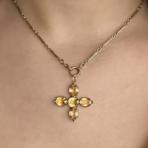 Antique Topaz Cross Pendant - Saddingtons Jewellery Stand 375