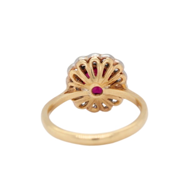Vintage Ruby and Diamond Old Cut Cluster Ring - Charlotte Sayers - image 2