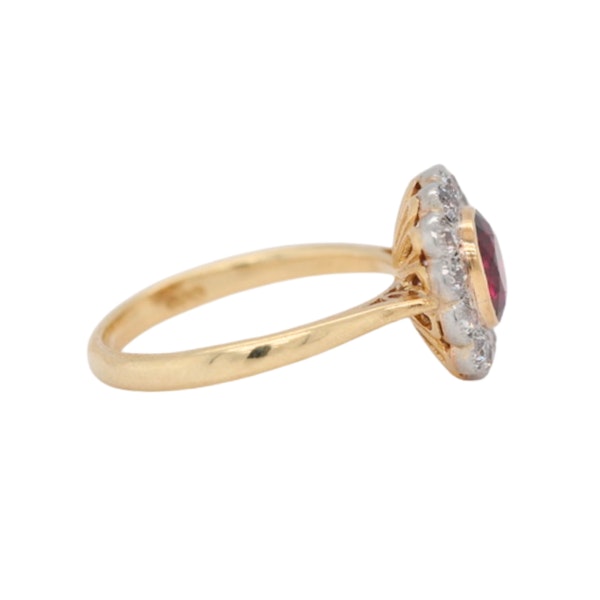 Vintage Ruby and Diamond Old Cut Cluster Ring - Charlotte Sayers - image 3