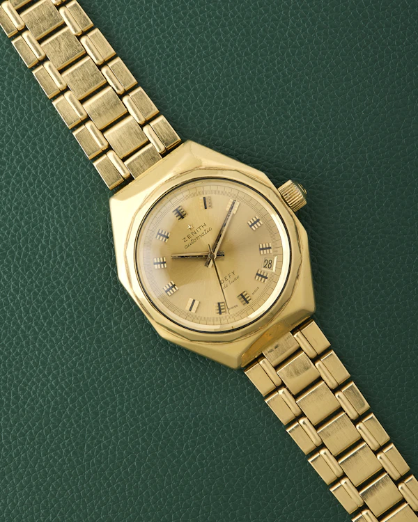 Zenith Defy de Luxe 18k Yellow Gold Octagon 18K Chiclets Bracelet 1971 - image 2