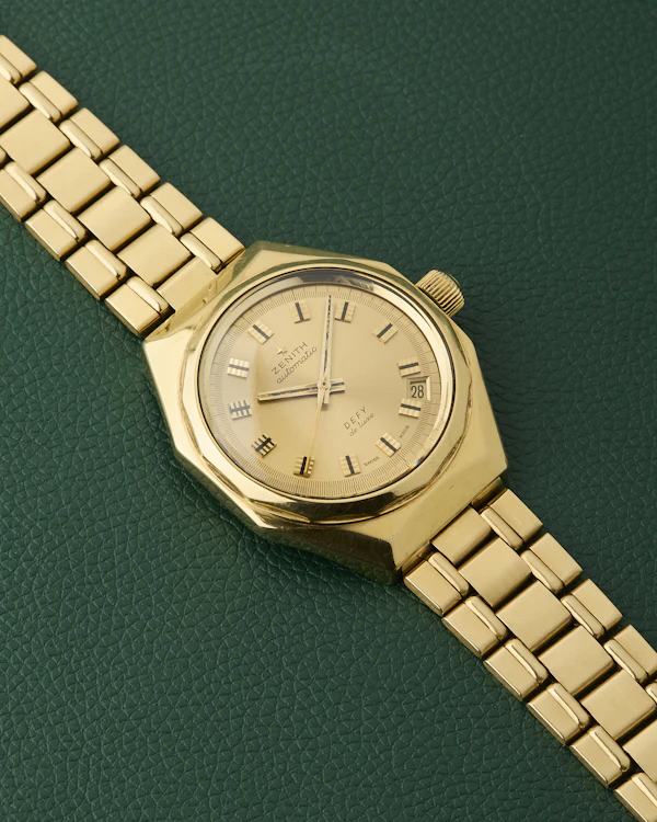 Zenith Defy de Luxe 18k Yellow Gold Octagon 18K Chiclets Bracelet 1971 - image 10