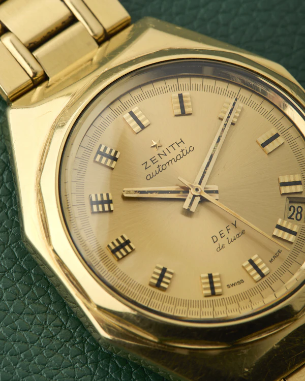 Zenith Defy de Luxe 18k Yellow Gold Octagon 18K Chiclets Bracelet 1971 - image 9