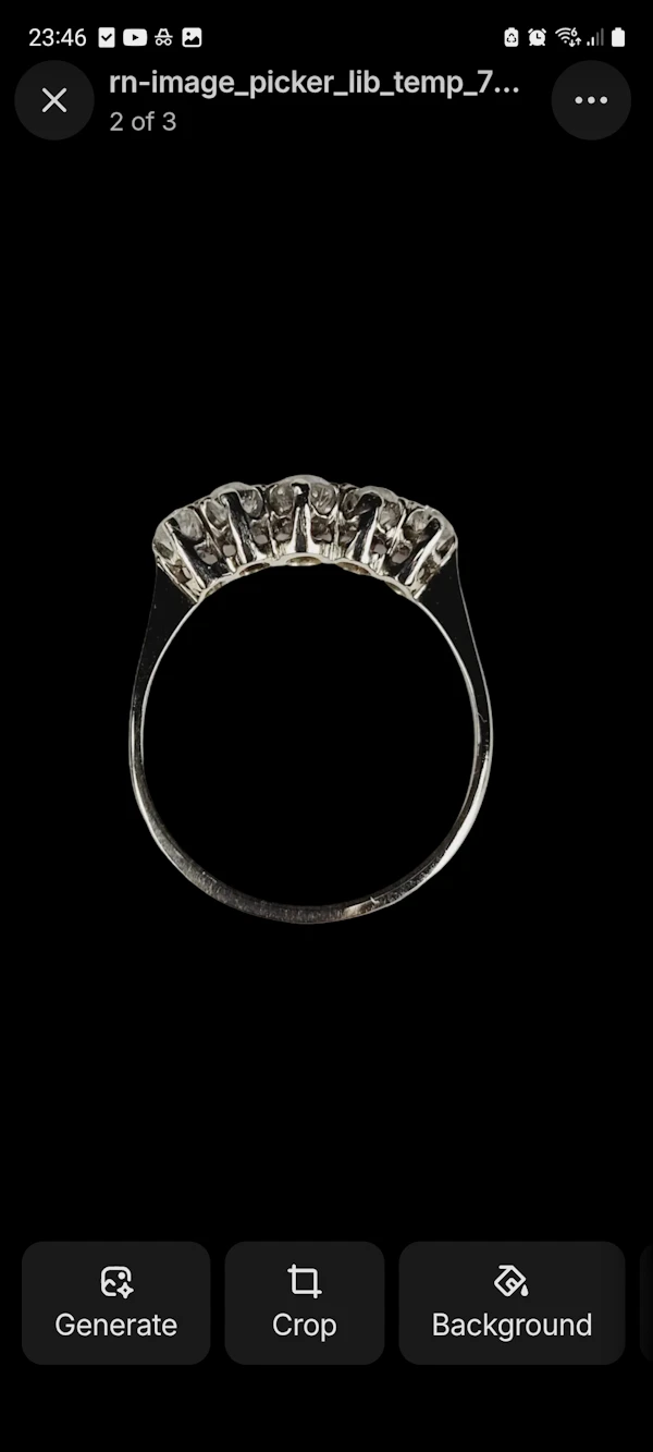 Art deco antique old cut diamond five stone ring sku 8860 DBGEMS - image 3