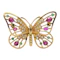 Gemset gold butterfly brooch sku 8876 DBGEMS - image 1