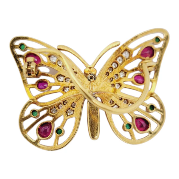 Gemset gold butterfly brooch sku 8876 DBGEMS - image 3