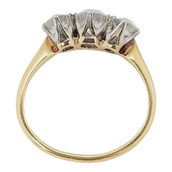 Antique old mine cut trilogy diamond engagement ring sku 8870 DBGEMS - image 3