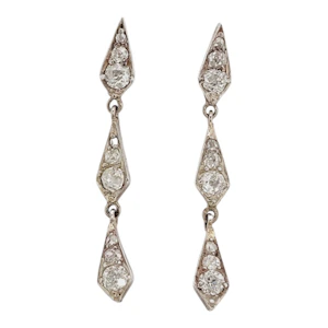 Antique diamond kite shaped drop earrings sku 8870 DBGEMS