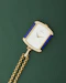Corum 18k Yellow Gold Ref. 176424 Lapis Lazuli Diamonds Mother of Pearl Dial Pendant Watch - image 3