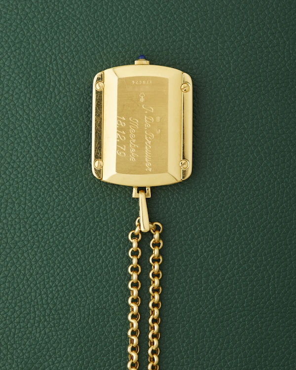 Corum 18k Yellow Gold Ref. 176424 Lapis Lazuli Diamonds Mother of Pearl Dial Pendant Watch - image 7