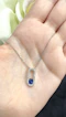 Ceylon Sapphire diamond necklace 18K white gold - image 1