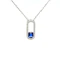 Ceylon Sapphire diamond necklace 18K white gold - image 2