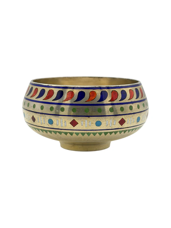 Russian silver gilt champleve enamel salt cellar, 1875, Moscow by Pavel Ovchinnikov. - image 2