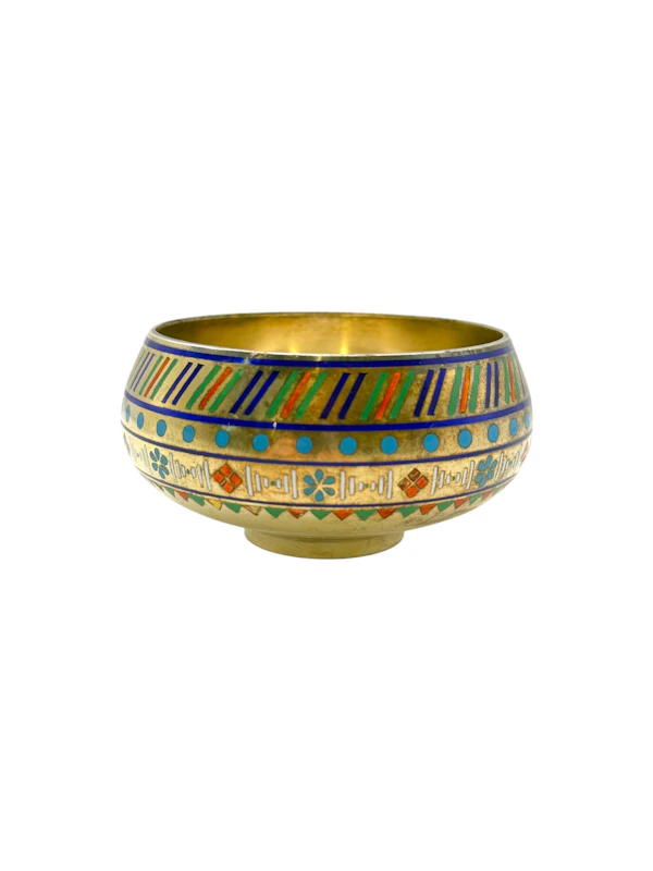 Russian silver gilt champleve enamel salt cellar, 1875, Moscow by Pavel Ovchinnikov. - image 3