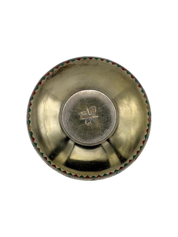 Russian silver gilt champleve enamel salt cellar, 1875, Moscow by Pavel Ovchinnikov. - image 4