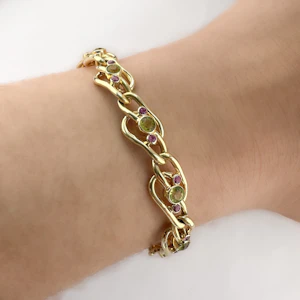Antique Ruby & Peridot Bracelet - Saddingtons Jewellery Stand 375