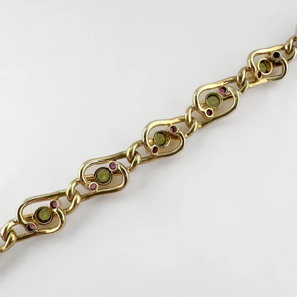Antique Ruby & Peridot Bracelet - Saddingtons Jewellery Stand 375 - image 3
