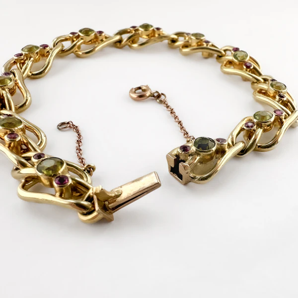 Antique Ruby & Peridot Bracelet - Saddingtons Jewellery Stand 375 - image 4