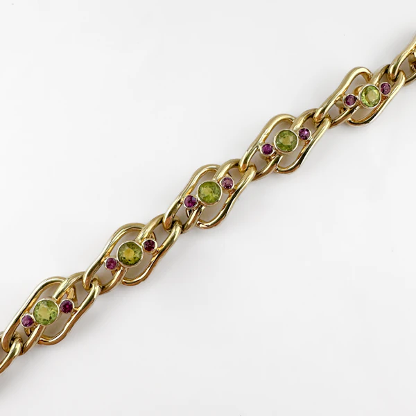 Antique Ruby & Peridot Bracelet - Saddingtons Jewellery Stand 375 - image 2