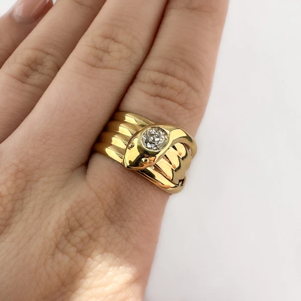 Old Cut Diamond Coiled Snake Ring - Saddingtons Jewellery Stand 375 - image 2