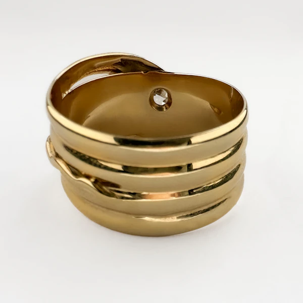 Old Cut Diamond Coiled Snake Ring - Saddingtons Jewellery Stand 375 - image 3
