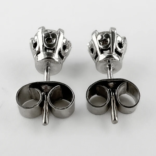 Vintage 1ct Diamond Stud Earrings - Saddingtons Jewellery Stand 375 - image 4