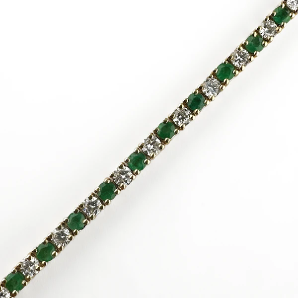 Emerald & Diamond Tennis Bracelet - Saddingtons Jewellery Stand 375 - image 2