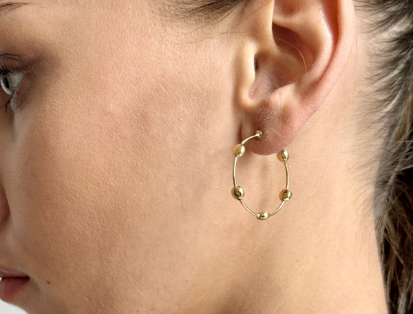 Georg Jensen 18k gold hoop earrings - image 4