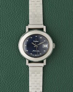 Zodiac Ref. 472-937 Blue Dial Brick Bracelet Automatic